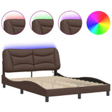 Vidaxl bedframe met led zonder matras hvar bruin 140x190 cm