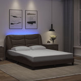 Vidaxl bedframe met led zonder matras hvar bruin 140x190 cm