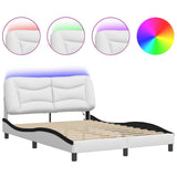 Vidaxl bedframe met led zonder matras hvar wit en zwart 140x200 cm