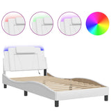 Vidaxl bedframe viana met led zonder matras wit 100x200 cm