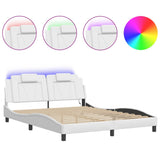 Vidaxl bedframe viana met led zonder matras wit 160x200 cm