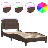 Vidaxl bedframe met led zonder matras zadar bruin 80x200 cm