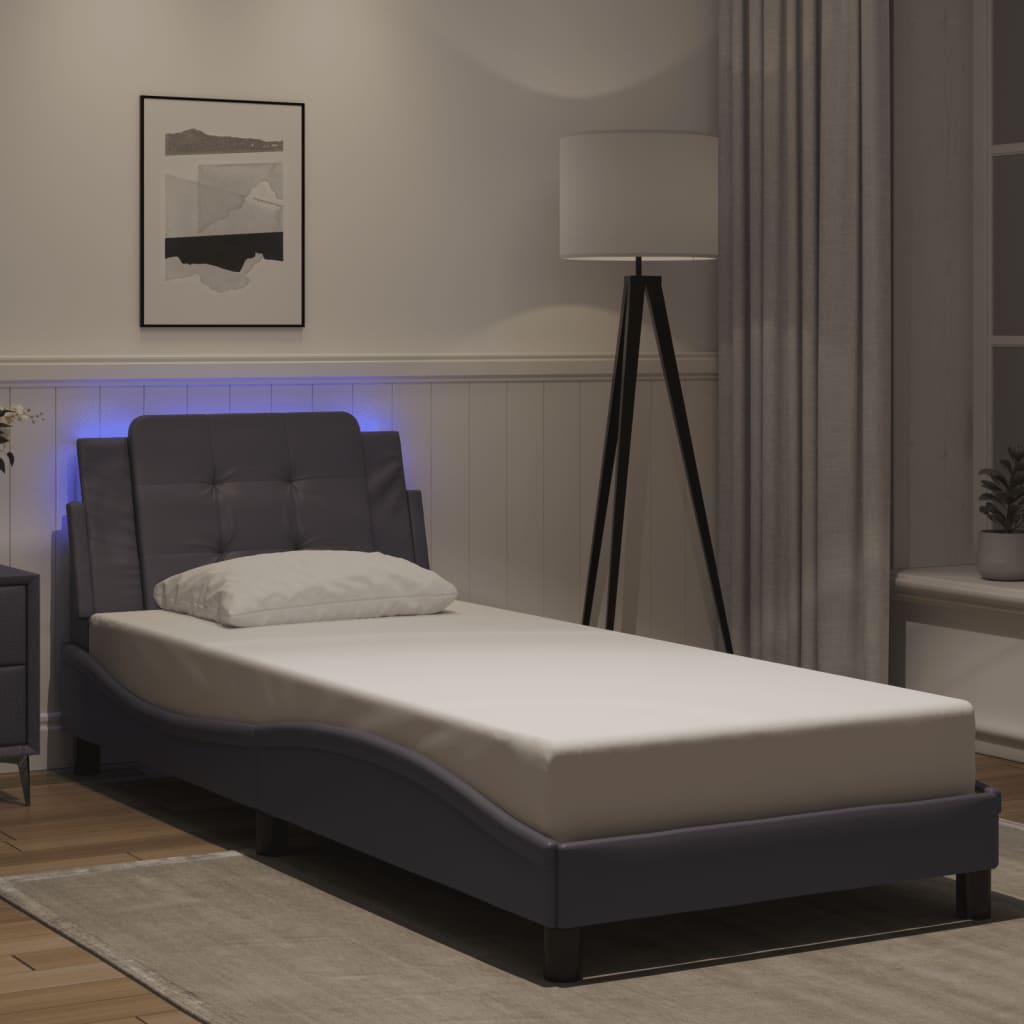 Vidaxl bedframe met led zonder matras zadar grijs 80x200 cm