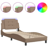 Vidaxl bedframe met led zonder matras zadar cappuccino 90x190 cm