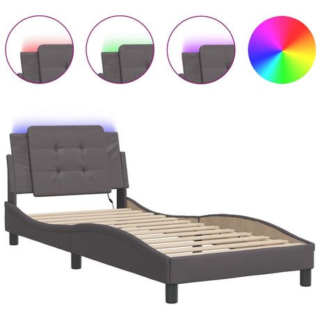 Vidaxl bedframe met led zonder matras zadar grijs 90x200 cm