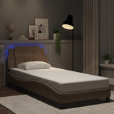 Vidaxl bedframe met led zonder matras zadar cappuccino 90x200 cm