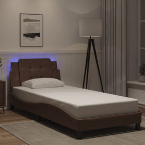 Vidaxl bedframe met led zonder matras zadar bruin 100x200 cm