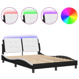 Vidaxl bedframe met led zonder matras zadar zwart en wit 120x200 cm