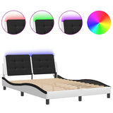 Vidaxl bedframe met led zonder matras zadar wit en zwart 120x200 cm