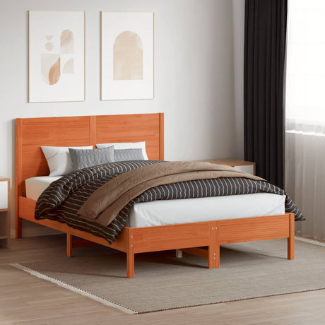 Vidaxl hoofdbord 160 cm massief grenenhout wasbruin