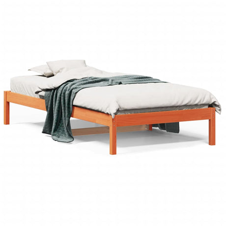 Vidaxl slaapbank zonder matras 90x200 cm massief grenenhout wasbruin