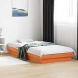Vidaxl bedframe met led massief grenenhout wasbruin 90x200 cm
