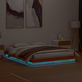 Vidaxl bedframe met led massief grenenhout wasbruin 160x200 cm