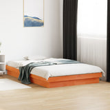 Vidaxl bedframe met led massief grenenhout wasbruin 140x190 cm