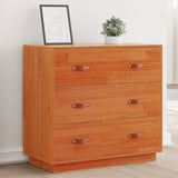 Vidaxl dressoir 80x40x75 cm massief grenenhout wasbruin