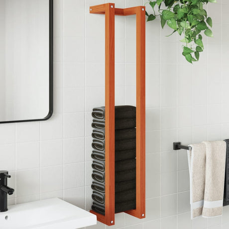 Ręcznik ręcznika vidaxl 23x18x110 cm stałego sosny prania brązowy