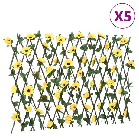 Vidaxx sztuczny bluszcz na kratce 5 szt. Rozsuwany 180x60 cm żółty