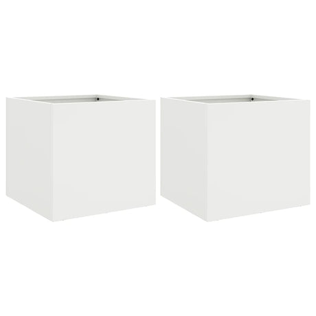 Donice Vidaxx 2 szt. 32x30x29 cm stalowo-białe