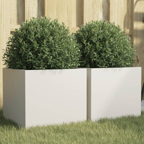 Donice Vidaxx 2 szt. 32x30x29 cm stalowo-białe