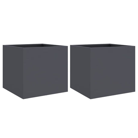Donice Vidaxx 2 szt. 32x30x29 cm stal antracytowa