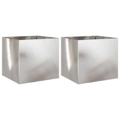 Donice Vidaxx 2 szt. 32x30x29 cm stal nierdzewna w kolorze srebrnym