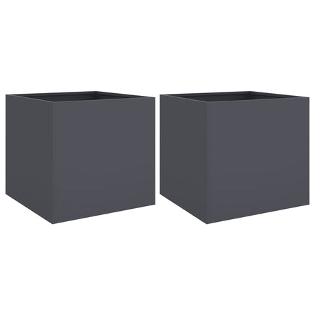 Donice Vidaxx 2 szt. 42x40x39 cm stal antracytowa