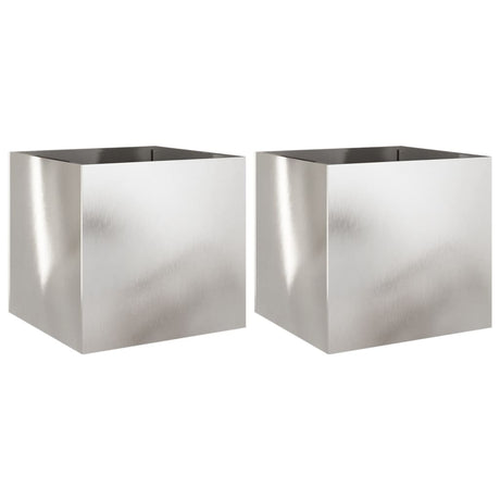 Donice Vidaxx 2 szt. 49x47x46 cm stal nierdzewna w kolorze srebrnym