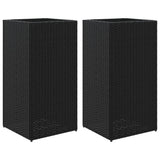 Donice Vidaxx 2 szt. 40x40x80 cm polirattan czarny