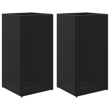Donice Vidaxx 2 szt. 40x40x80 cm polirattan czarny