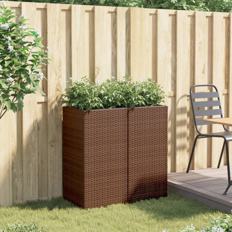 Donice Vidaxx 2 szt. 40x40x80 cm polirattan brązowy
