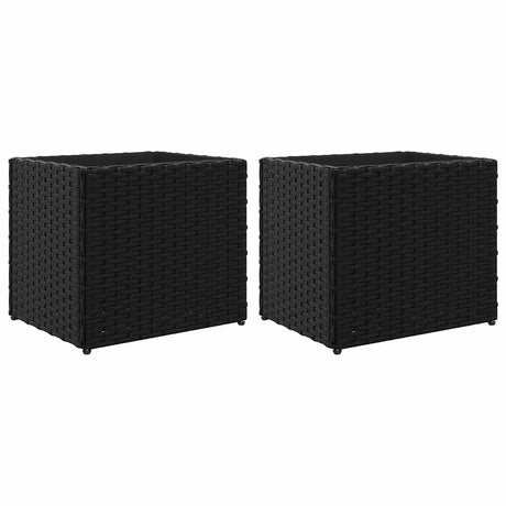 Donice Vidaxx 2 szt. 36x30x32 cm polirattan czarny