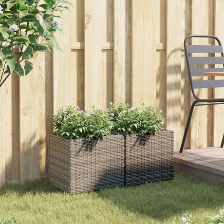 Donice Vidaxx 2 szt. 36x30x32 cm polirattan szary