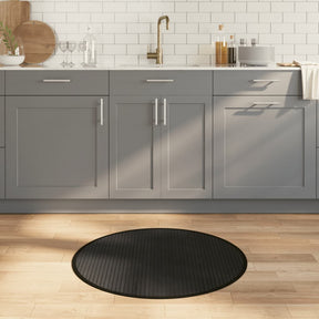 Vidaxl vloerkleed rond 80 cm bamboe zwart