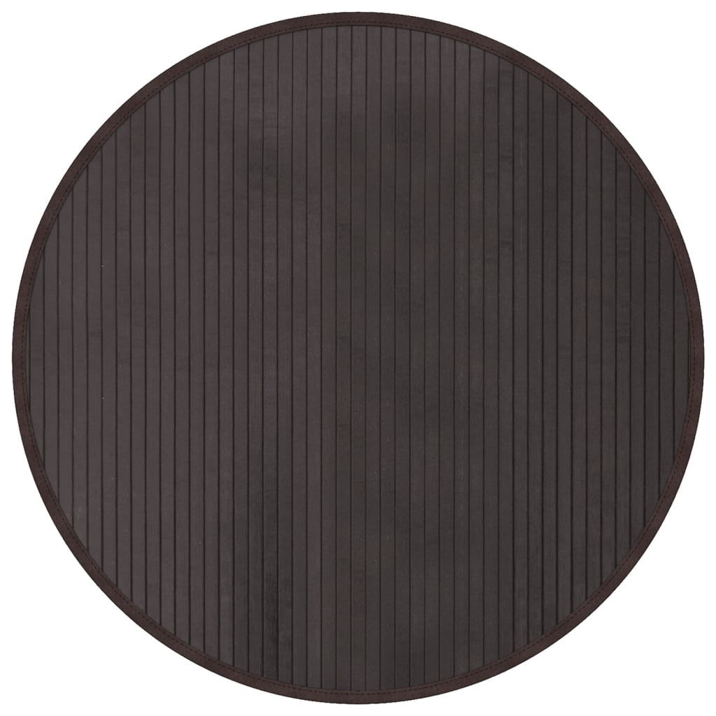 Dywan VidaXL okrągły, bambusowy, ciemnobrązowy, 80 cm