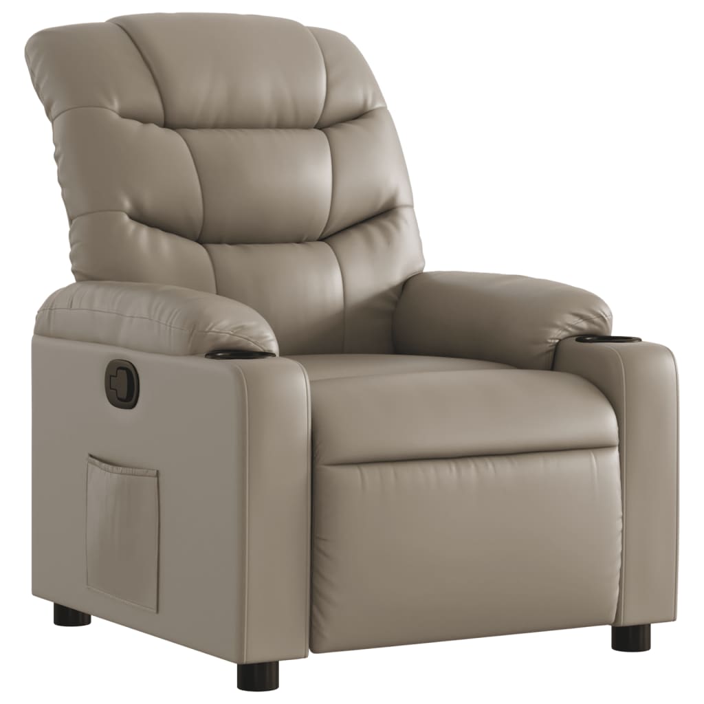 Vidaxl fauteuil verstelbaar kunstleer cappuccinokleurig