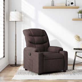 Vidaxl fauteuil verstelbaar stof donkerbruin