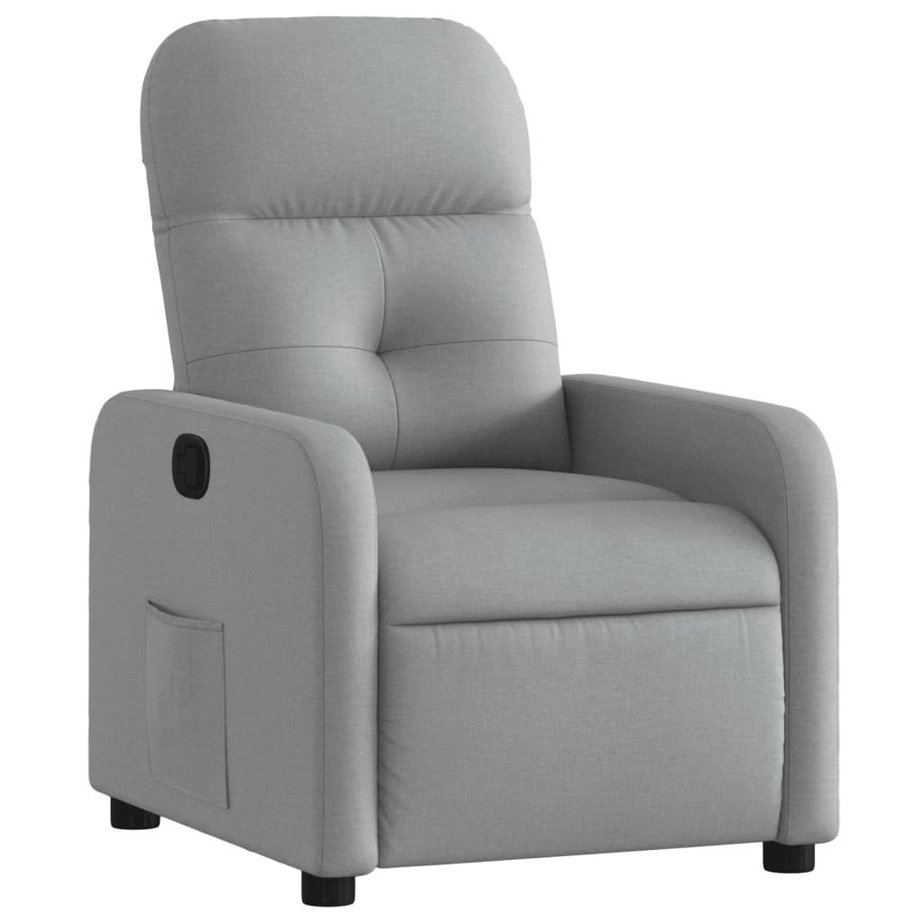 Vidaxl fauteuil verstelbaar stof lichtgrijs