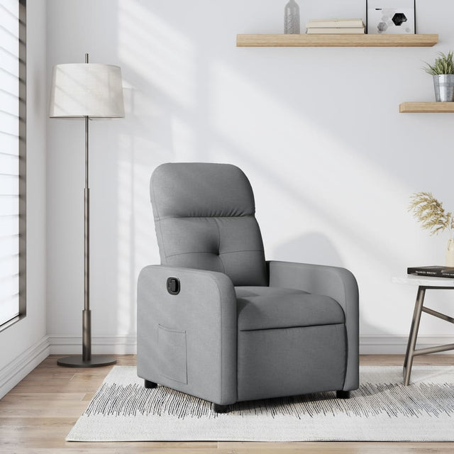 Vidaxl fauteuil verstelbaar stof lichtgrijs