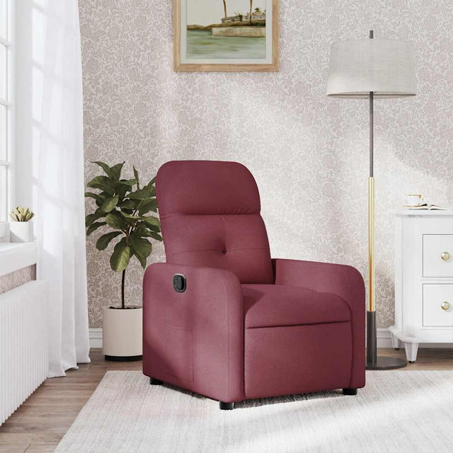 Vidaxl fauteuil verstelbaar stof wijnrood