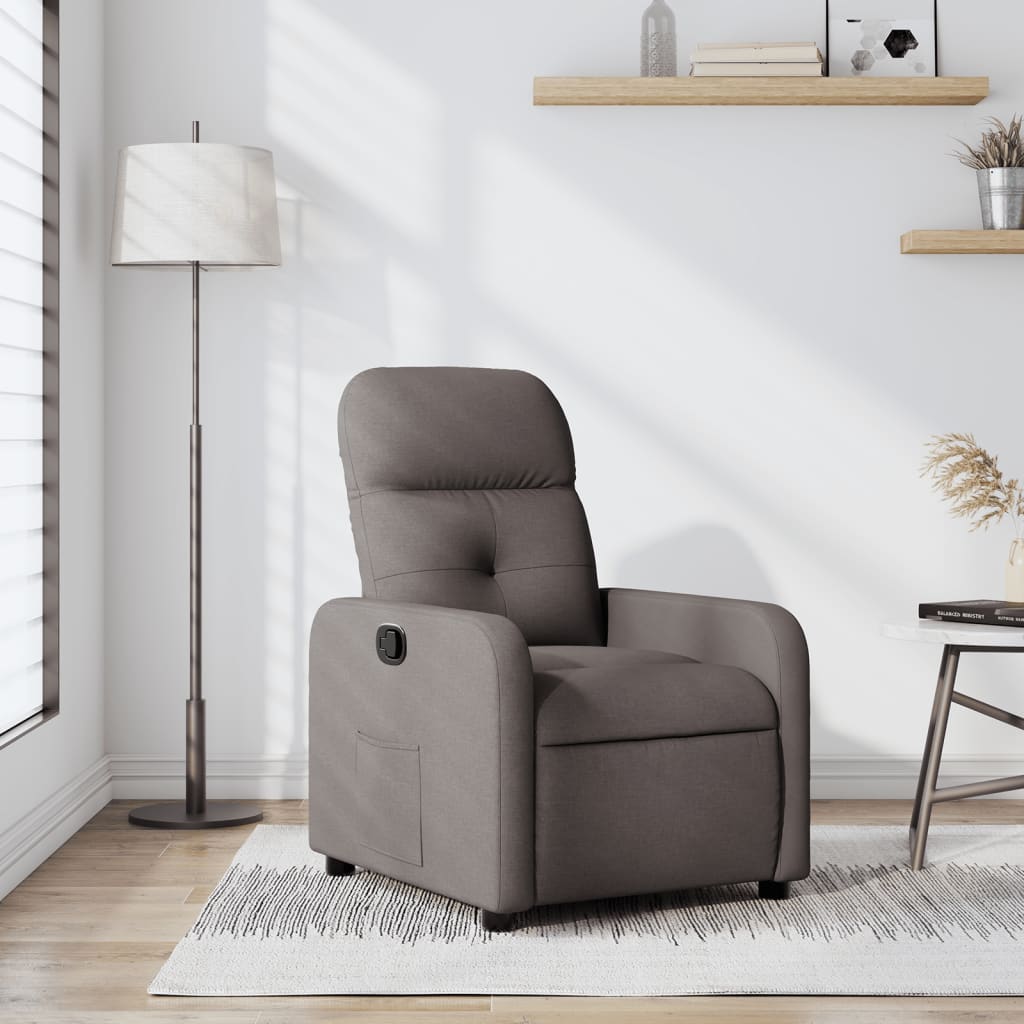 Vidaxl fauteuil verstelbaar stof taupe
