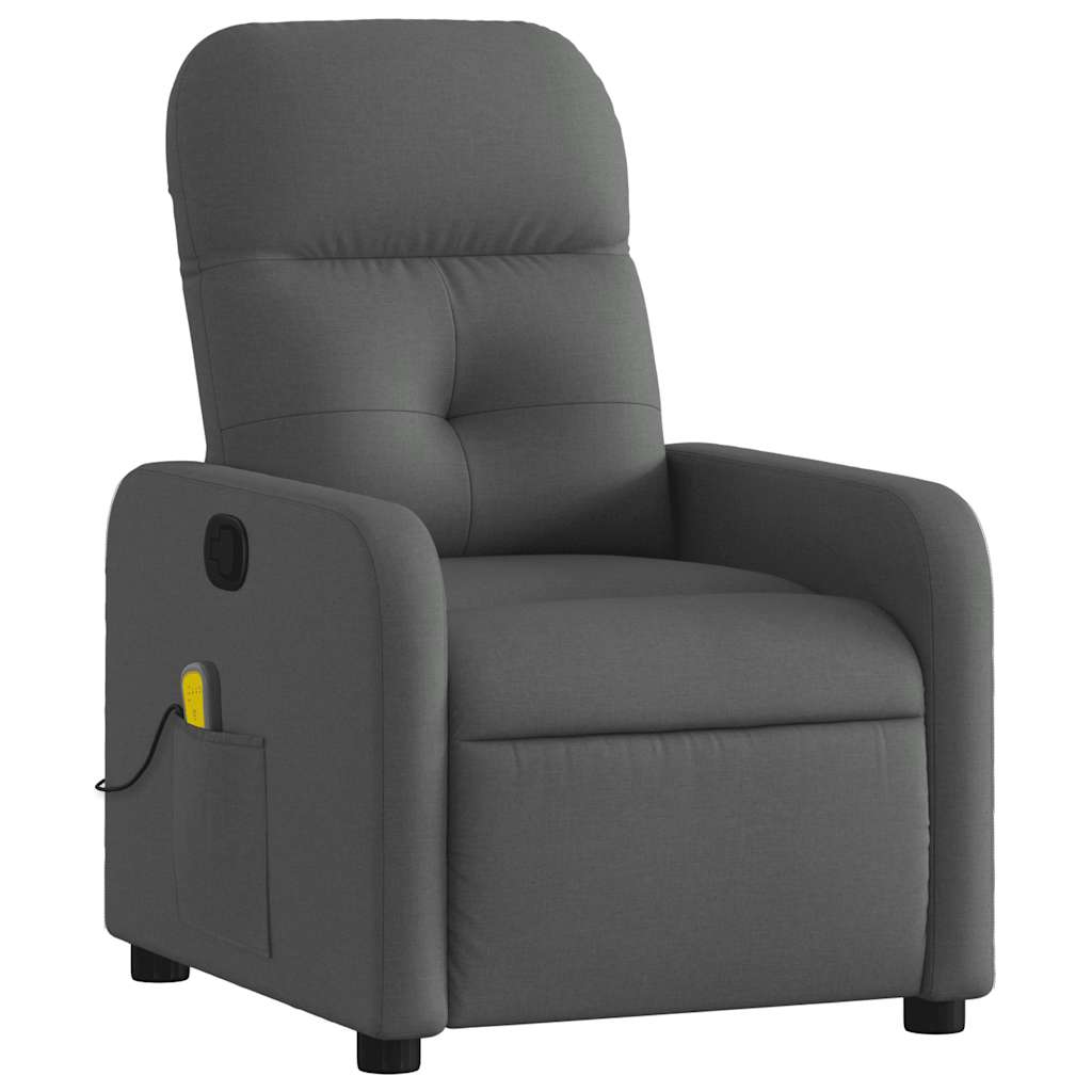 Vidaxl massagestoel verstelbaar stof donkergrijs