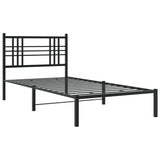 Vidaxl bedframe met hoofdbord metaal zwart 100x190 cm