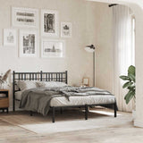 Vidaxl bedframe met hoofdbord metaal zwart 120x200 cm