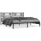 Vidaxl bedframe met hoofdbord metaal zwart 183x213 cm