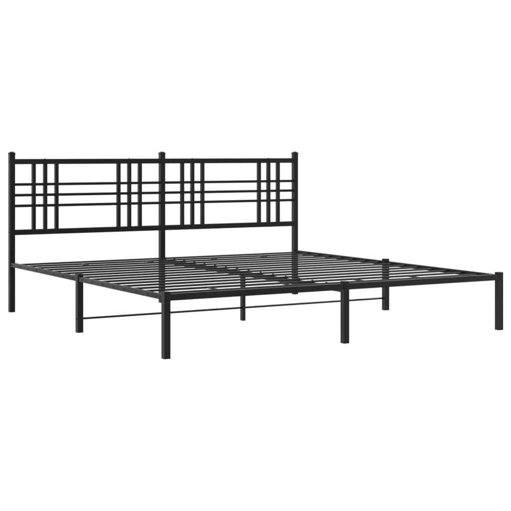Vidaxl bedframe met hoofdbord metaal zwart 183x213 cm