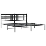 Vidaxl bedframe met hoofdbord metaal zwart 183x213 cm