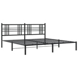 Vidaxl bedframe met hoofdbord metaal zwart 193x203 cm