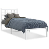 Vidaxl bedframe met hoofdbord metaal wit 80x200 cm