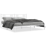 Vidaxl bedframe met hoofdbord metaal wit 193x203 cm