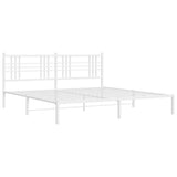 Vidaxl bedframe met hoofdbord metaal wit 193x203 cm